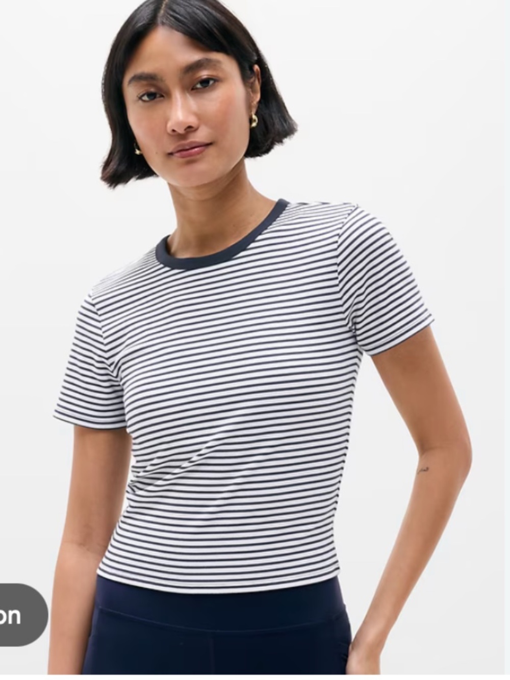 NWOT Athleta Signature Rib Crop Tee